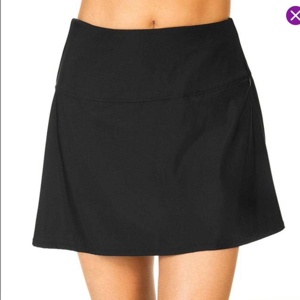 MIRACLESUIT®️ Black Fit & Flare Skirted Bikini Bottoms